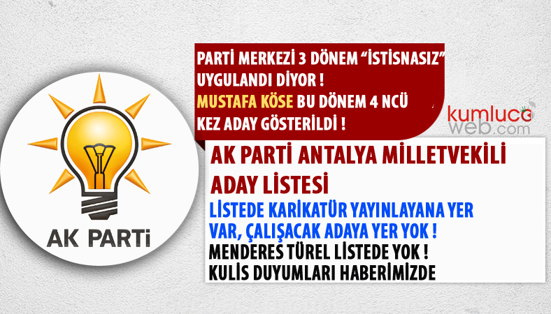 #Akparti #Antalya milletvekili aday listesinde 4ncü Dönem aday olarak gösterilen…